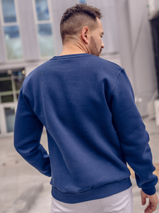 Ίντιγκο χοντρή ανδρική μπλούζα χωρίς κουκούλα Bolf 2001A
