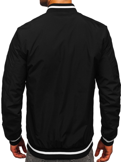 Μαύρο ανδρικό μεταβατικό μπουφάν bomber Bolf 84M3034