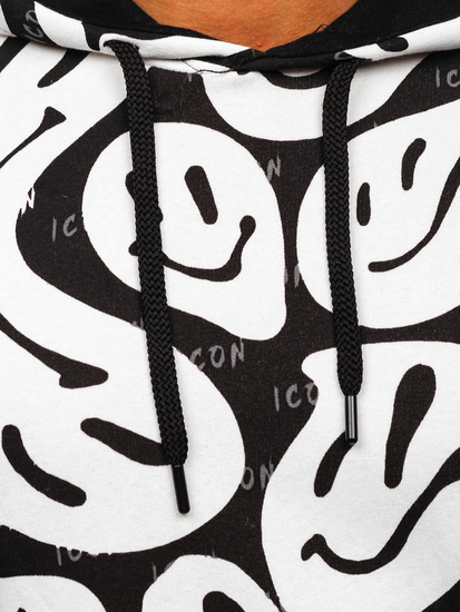 Ανδρικό μπολφ με κουκούλα σε λευκό στάμπα 141032