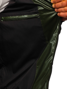 Πρασινο χειμωνιατικο μπουφαν ανδρικο bomber με κουκουλα Bolf 6590