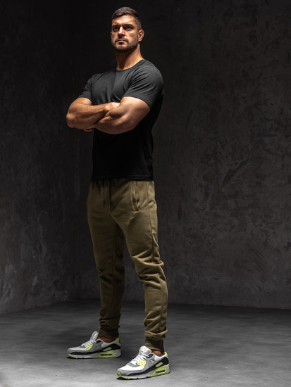 Χακί ανδρικό παντελόνι jogger φόρμας Bolf XW01-C