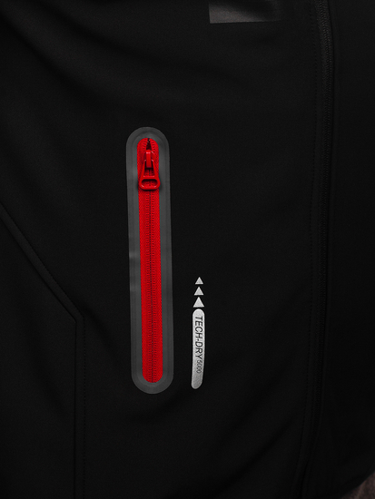Μαυρο-Κοκκινο μπουφαν ανδρικο softshell Bolf HH023