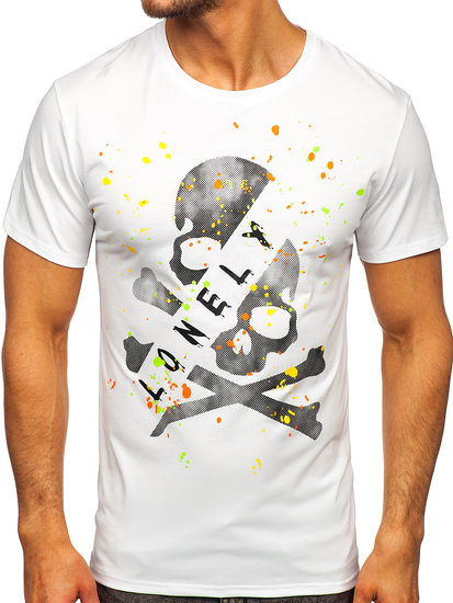 Λευκο T-shirt ανδρικο με σταμπα Bolf Y70008