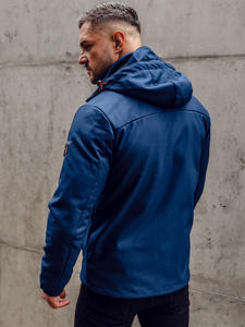 Σκούρο μπλε ανδρικό softshell μπουφάν Bolf BK122A