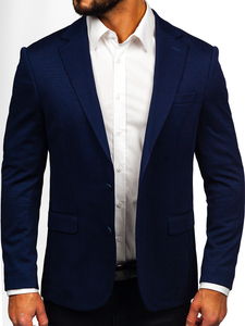 Σκούρο μπλε ανδρικό σακάκι casual Bolf 24401