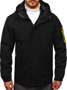 Μαύρο ανδρικό αθλητικό ανοιξιάτικο-χειμερινό μπουφάν 2σε1 Bolf 5M3263