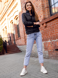 Μαύρο καπιτονέ γυναικείο μεταβατικό μπουφάν Bolf 20311