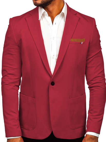 Μπορντό ανδρικό casual σακάκι Denley 1652