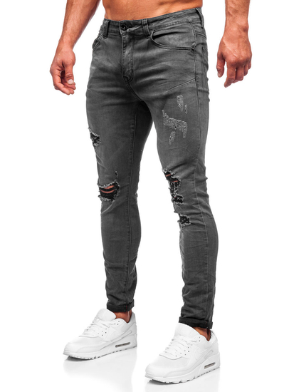 Μαύρα τζιν παντελόνια ανδρικά slim fit Bolf KS2081A