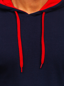 Ανδρικό φούτερ με κουκούλα σε μαύρο και κλαρέ Bolf 145380