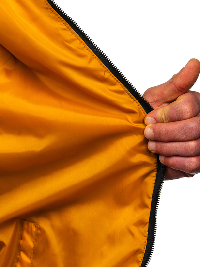 Μαύρο ανδρικό καπιτονέ γιλέκο μα κουκούλα Bolf 7106