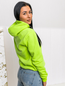 Πράσινο ανοιχτό γυναικείο φούτερ με κουκούλα Bolf W02A1