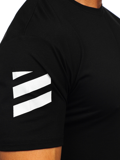 Μαυρο T-shirt ανδρικο με σταμπα Bolf 2607