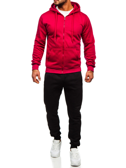 Ανδρική φόρμα μπορντώ με φερμουάρ Bolf D004