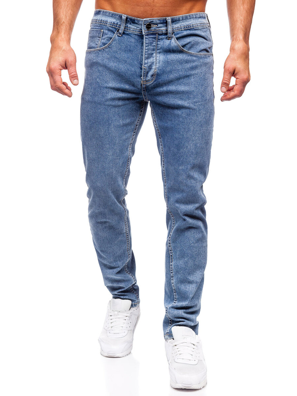 Μπλε μαρέν ανδρικό τζιν παντελόνι slim fit Bolf MP0192BC