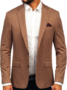 Καφέ ανδρικό σακάκι casual Bolf 24401