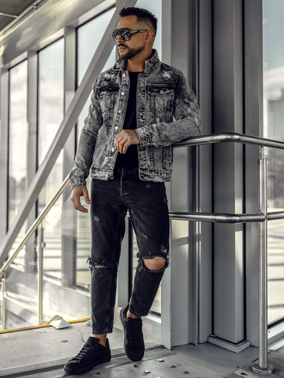 Γκρι τζιν μπουφαν ανδρικο Bolf AK588