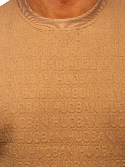 Μπεζ ανδρική μπλούζα χωρίς κουκούλα με στάμπα Bolf LJ0599