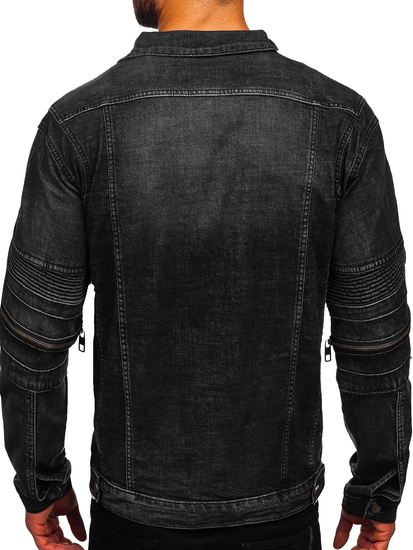 Μαύρο τζιν ανδρικό μπουφάν Bolf MJ508N