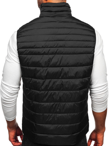 Μαύρο καπιτονέ ανδρικό γιλέκο Bolf 31M5065