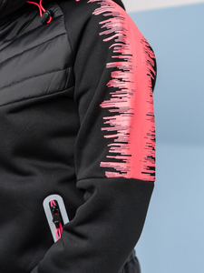 Γυναικείο ελαφρύ μπουφάν με κουκούλα Μαύρος Bolf KSW4007