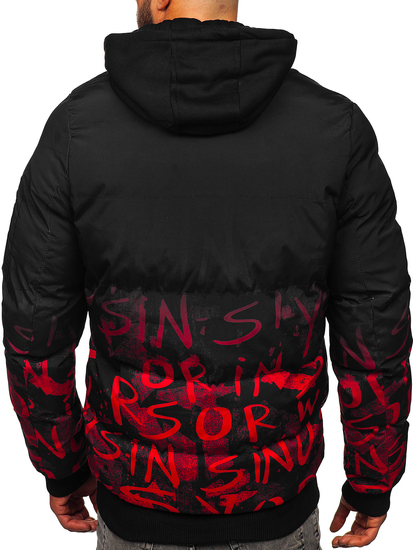 Κόκκινο ανδρικό χειμερινό καπιτονέ μπουφάν Bolf 27M8102