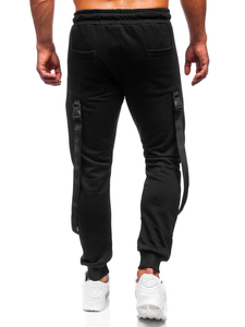 Μαύρο combat παντελόνι ανδρικό joggers φούτερ Bolf 6581