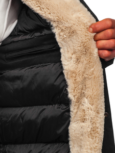 Μαύρο ανδρικό χειμερινό μπουφάν παρκά Bolf 22M37