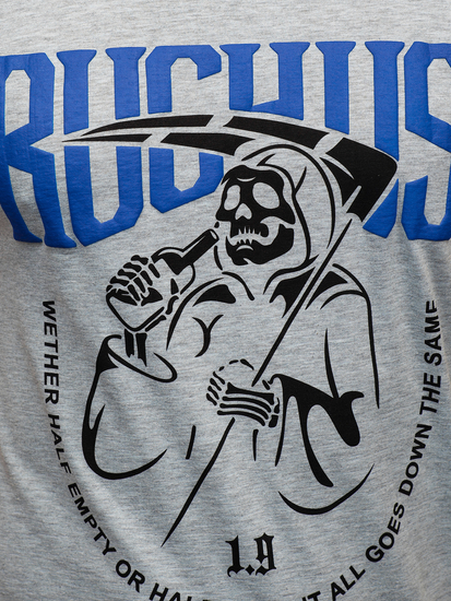 Γκρι T-shirt ανδρικο με σταμπα Bolf KS2633