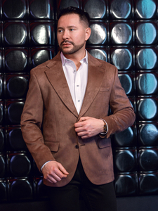 Ανδρικό βελούδινο σακάκι Καστανός Bolf 24410