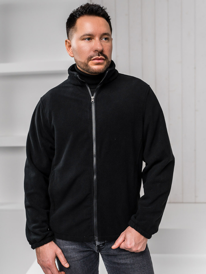 Μαύρο αθλητικό ανδρικό μπουφάν χειμερινό με επένδυση Bolf 5M3263A1