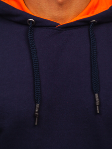 Ανδρική μπλούζα με κουκούλα μπλε σκούρο Bolf 145369