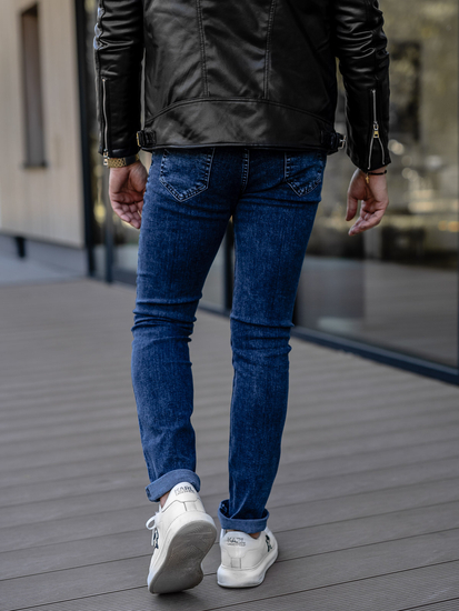 Μπλε μαρέν ανδρικό τζιν παντελόνι slim fit Bolf DP52