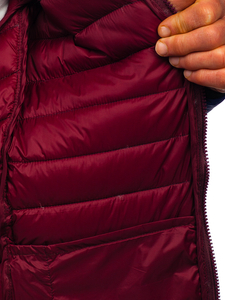 Ναυτικο μπλε καπιτονε μεταβατικο μπουφαν ανδρικο με κουκουλα Bolf 13022