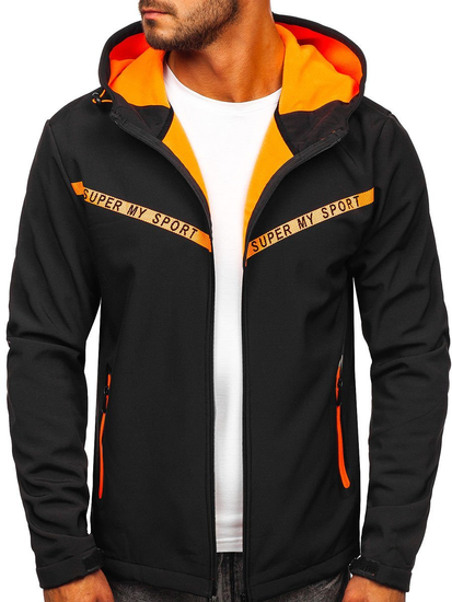 Μαυρο μπουφαν ανδρικο μεταβατικο softshell Bolf KS2181