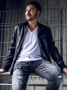 Ανδρικό μπλουζάκι Βασικός με λαιμόκοψη V Λευκό Bolf 4049A2