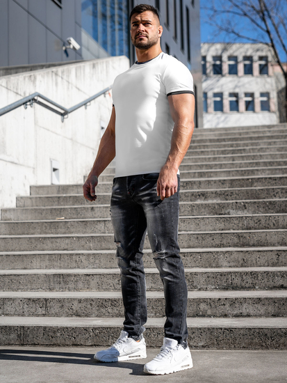 Μαύρο ανδρικό τζιν παντελόνι  slim fit Bolf MP0024N