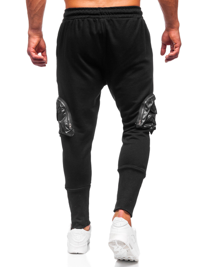 Μαύρο combat παντελόνι ανδρικό joggers φούτερ Bolf 6583
