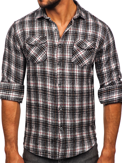 Ανδρικό μακρυμάνικο φανελένιο πουκάμισο Μπολφ 20731-2