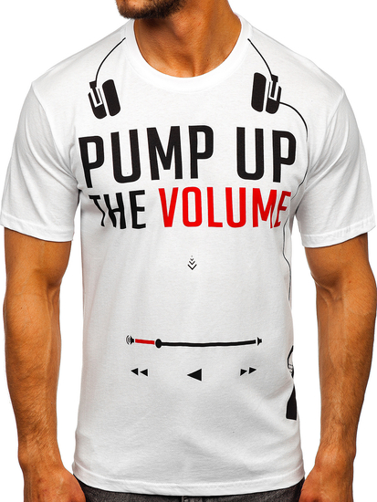 λευκο T-shirt ανδρικο με εκτυπωση Bolf 1171