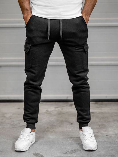 Μαύρο combat παντελόνι ανδρικό joggers φούτερ Bolf JX8709