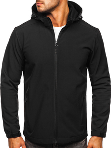 Μαύρο ανδρικό μεταβατικό softshell μπουφάν Bolf HH017