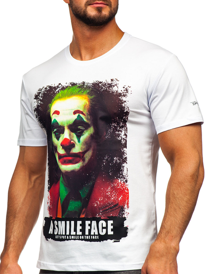 Λευκό ανδρικό t-shirt με τύπωμα Bolf GS2554