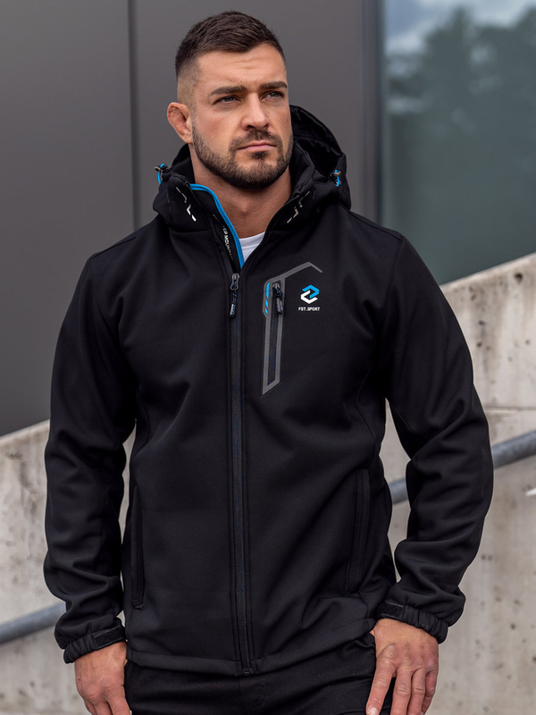 Μαυρο-μπλε μουφαν ανδρικο softshell Bolf WX062