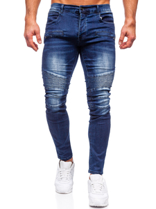 Μπλε ανδρικό τζιν παντελόνι slim fit Bolf MP0029B