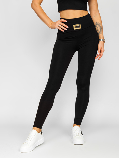 Μαύρο γυναικείο αθλητικό σετ φόρμας δύο τεμαχίων Bolf 022A1