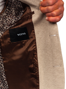 Μπεζ ανδρικό σακάκι casual Bolf 24401