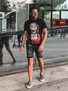 Μαυρο t-shirt ανδρικο με σταμπα Bolf 192410