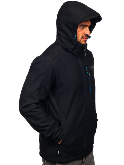 Μαυρο-μπλε μπουφαν ανδρικο softshell Bolf WX061