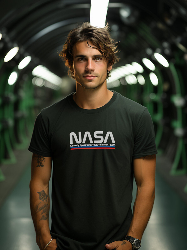 Ανδρικό μπλουζάκι με στάμπα από βαμβάκι Μαύρος Bolf 14749A2